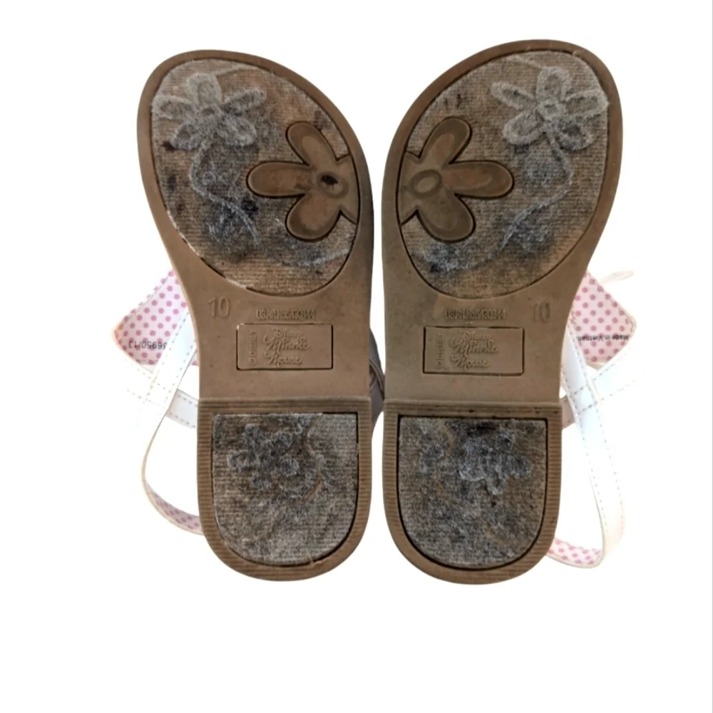 Disney Minnie Mouse White Bow Sandal Size 10